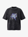 Vintage Washed Star Stud Collar Graphic T-Shirt