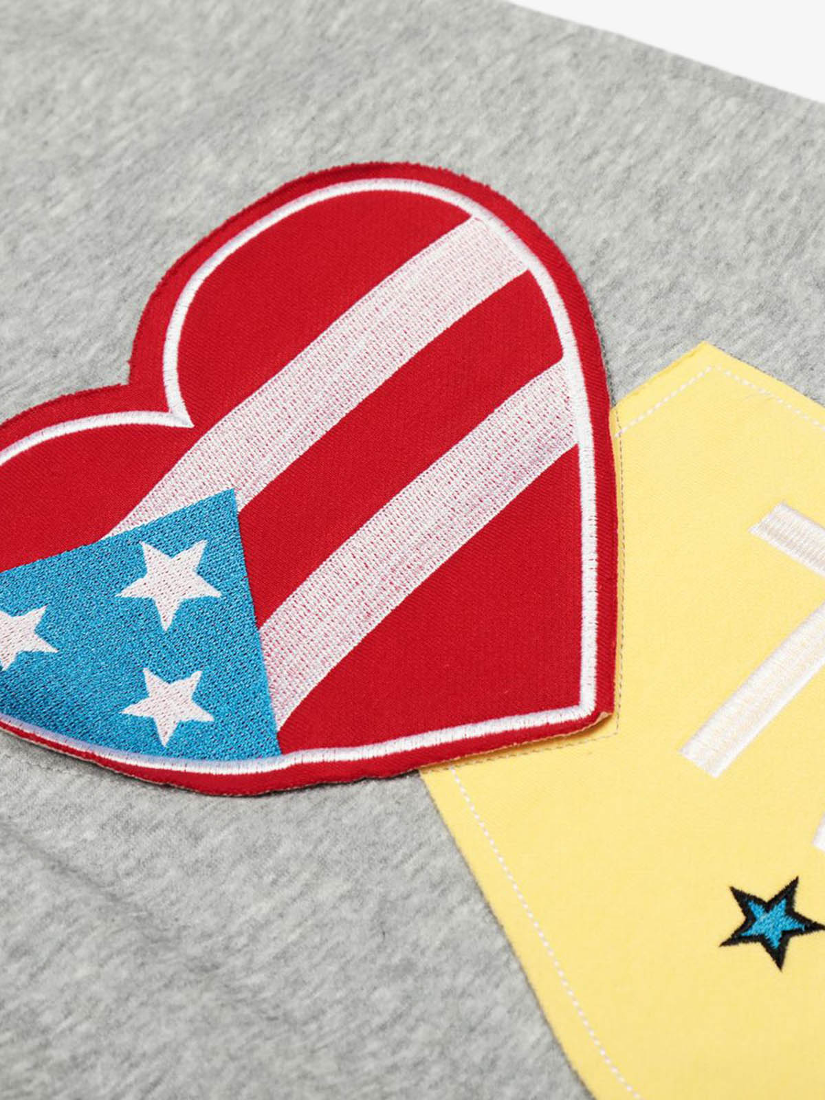 Stylish Wide-Leg Sweatpants with Patriotic Heart and Number Patch Design 
