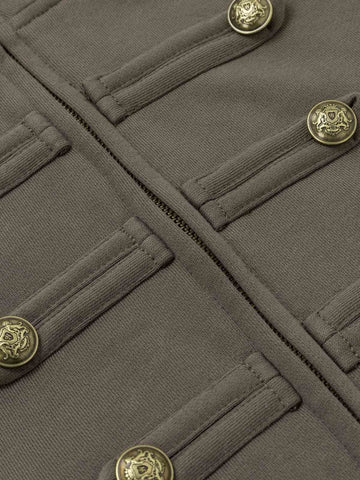 Military Napoleon Button Slim Jacket