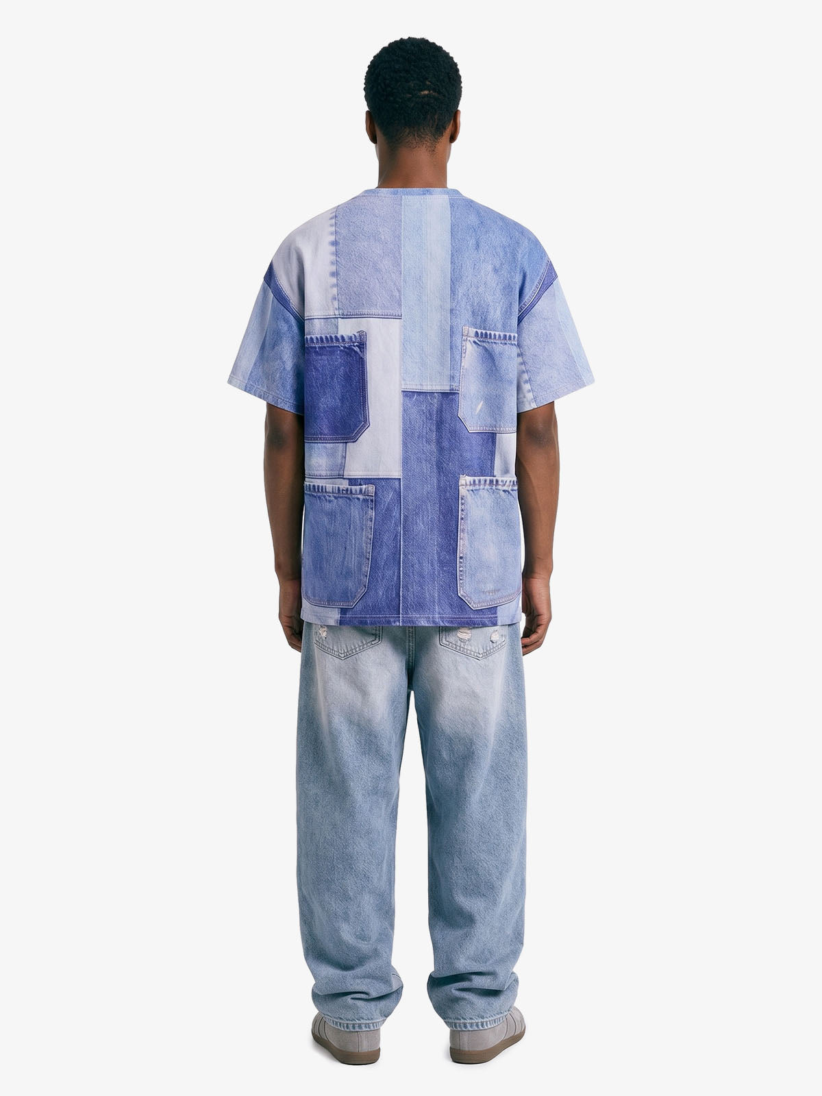 Denim Patchwork Oversized Tee