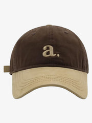 Embroidered Letter "a." Washed Baseball Cap 