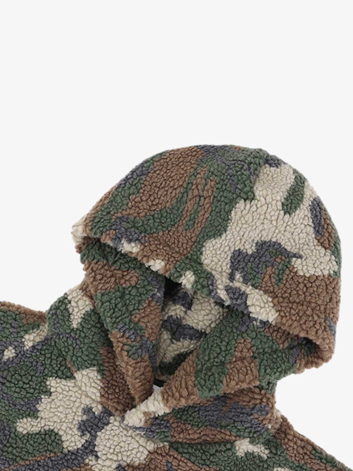 Streetwear Camouflage Fleece Pullover Hoodie 