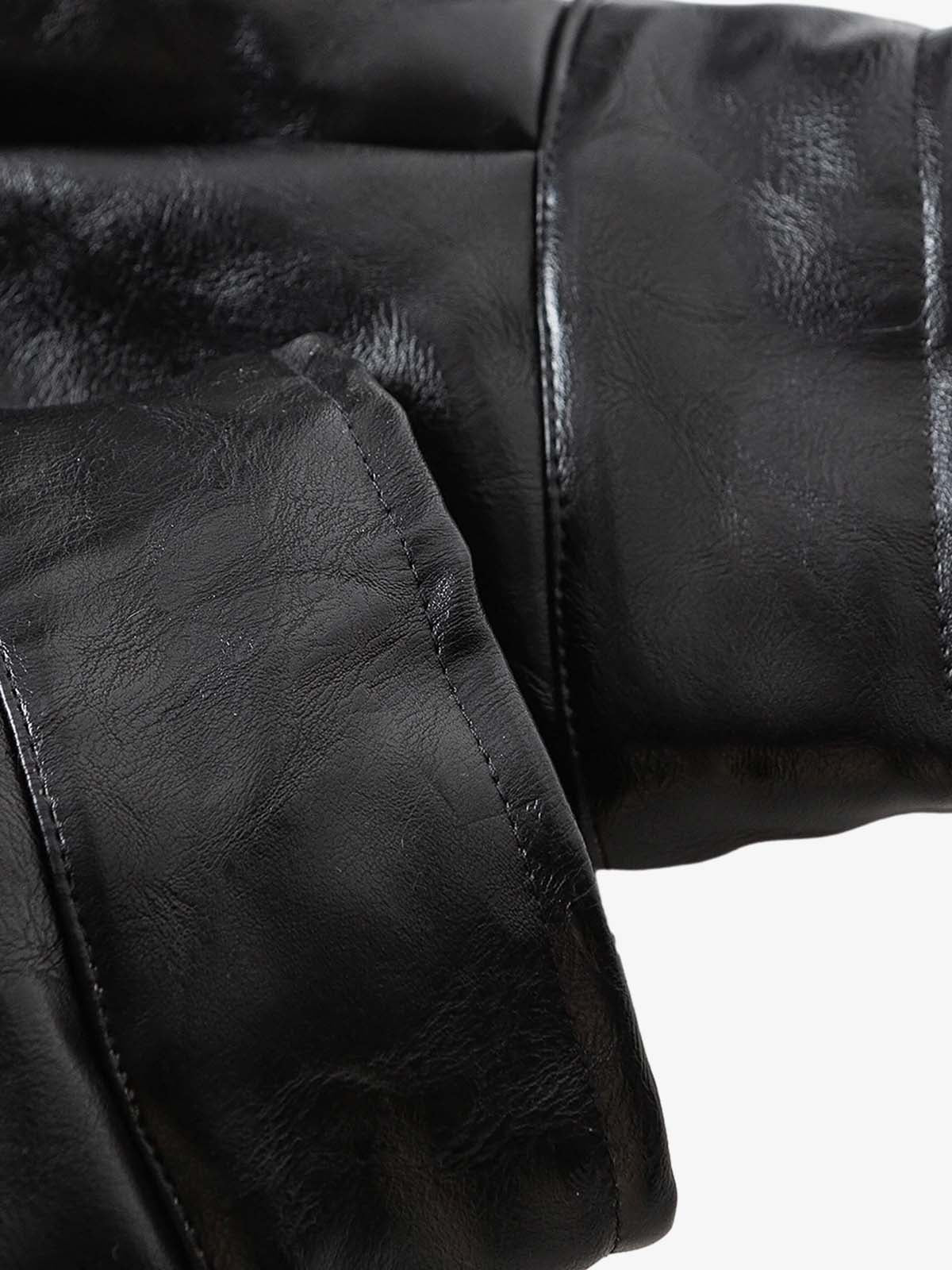 Faux Fur Leather Coat