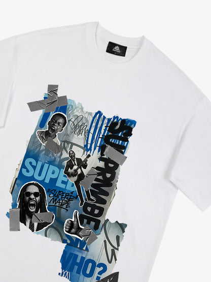 Supermade Trendy Retro Hip-Hop Character T-Shirt 