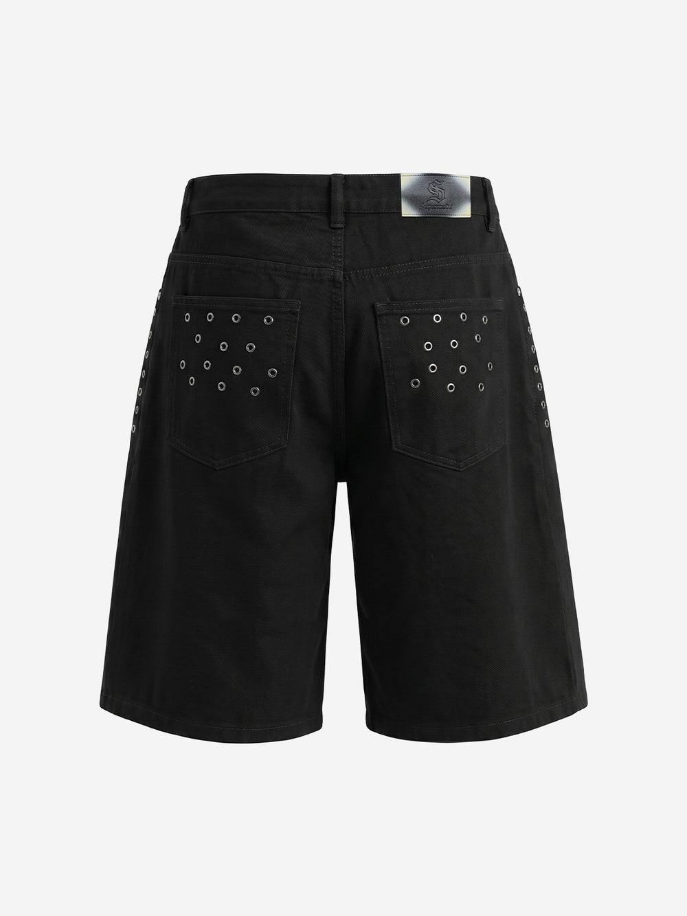 Scorpion Embroidered Anchor-Buckle Denim Shorts