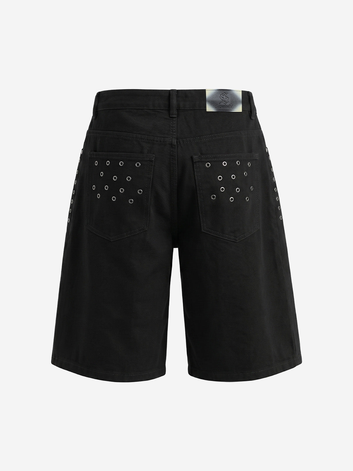 Scorpion Embroidered Anchor-Buckle Denim Shorts