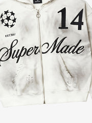 3D Digital Graphic Zip-Up Hoodie