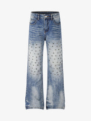 Studded Washed Heavy-Duty Jeans