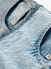 Double-Layer Paneled Baggy Jeans 