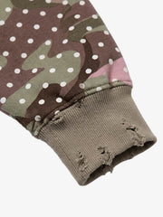 Polka Dot Camo Ripped Hoodie