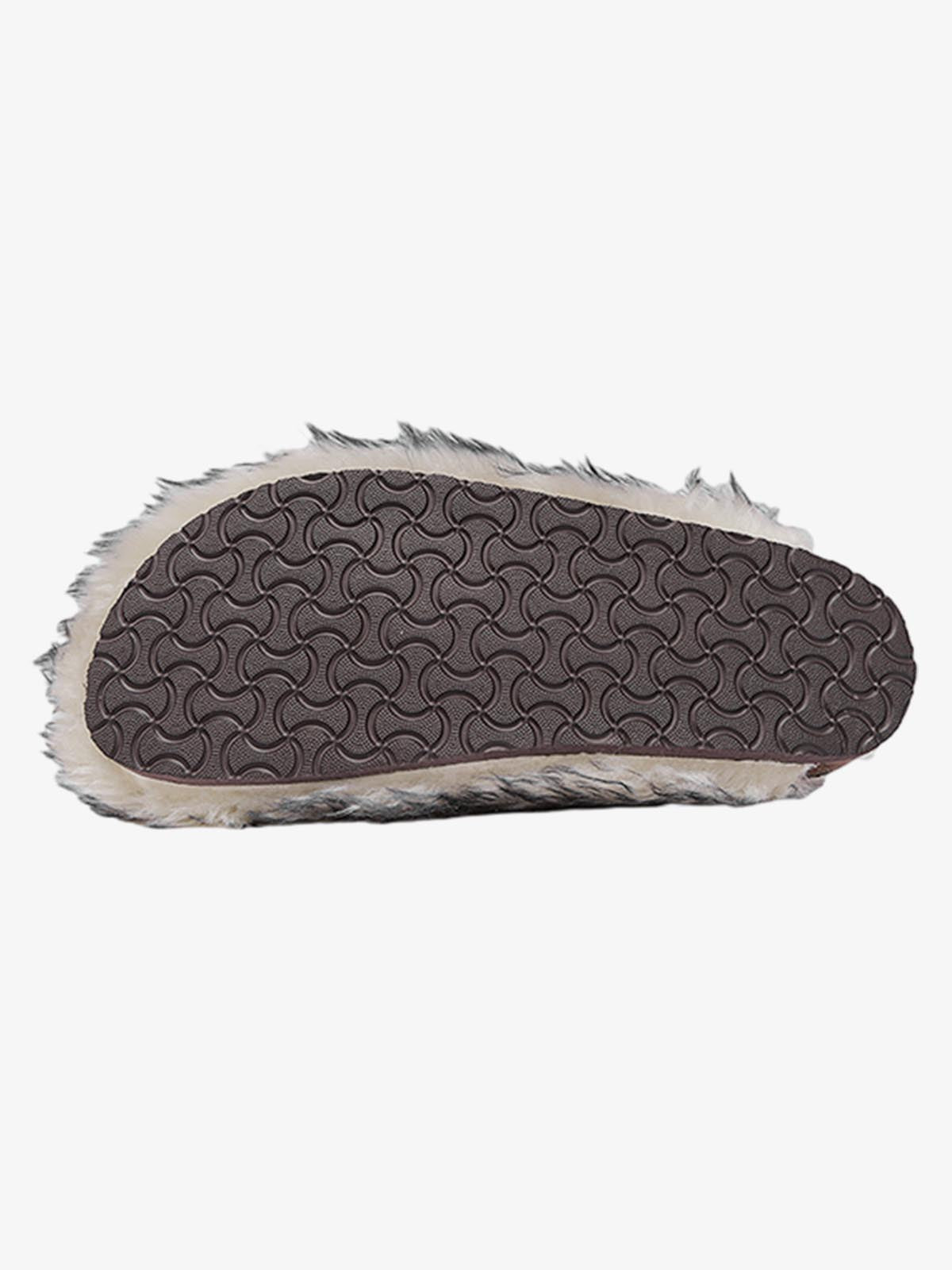 Warm Faux Fur Footbed Buckle Clogs