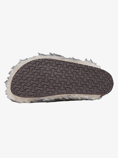 Warm Faux Fur Footbed Buckle Clogs