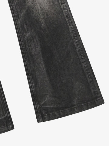 Coated Washed Heavyweight Bootcut Jeans