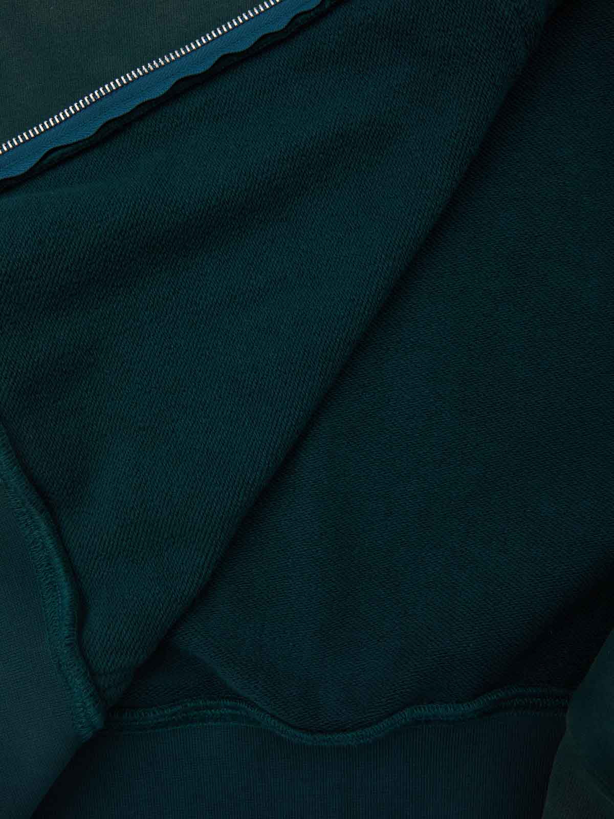 Supermade Gradient Eagle Embroidery Distressed Stand Collar Sweatshirt Jacket 