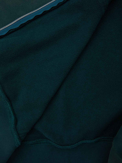 Supermade Gradient Eagle Embroidery Distressed Stand Collar Sweatshirt Jacket 