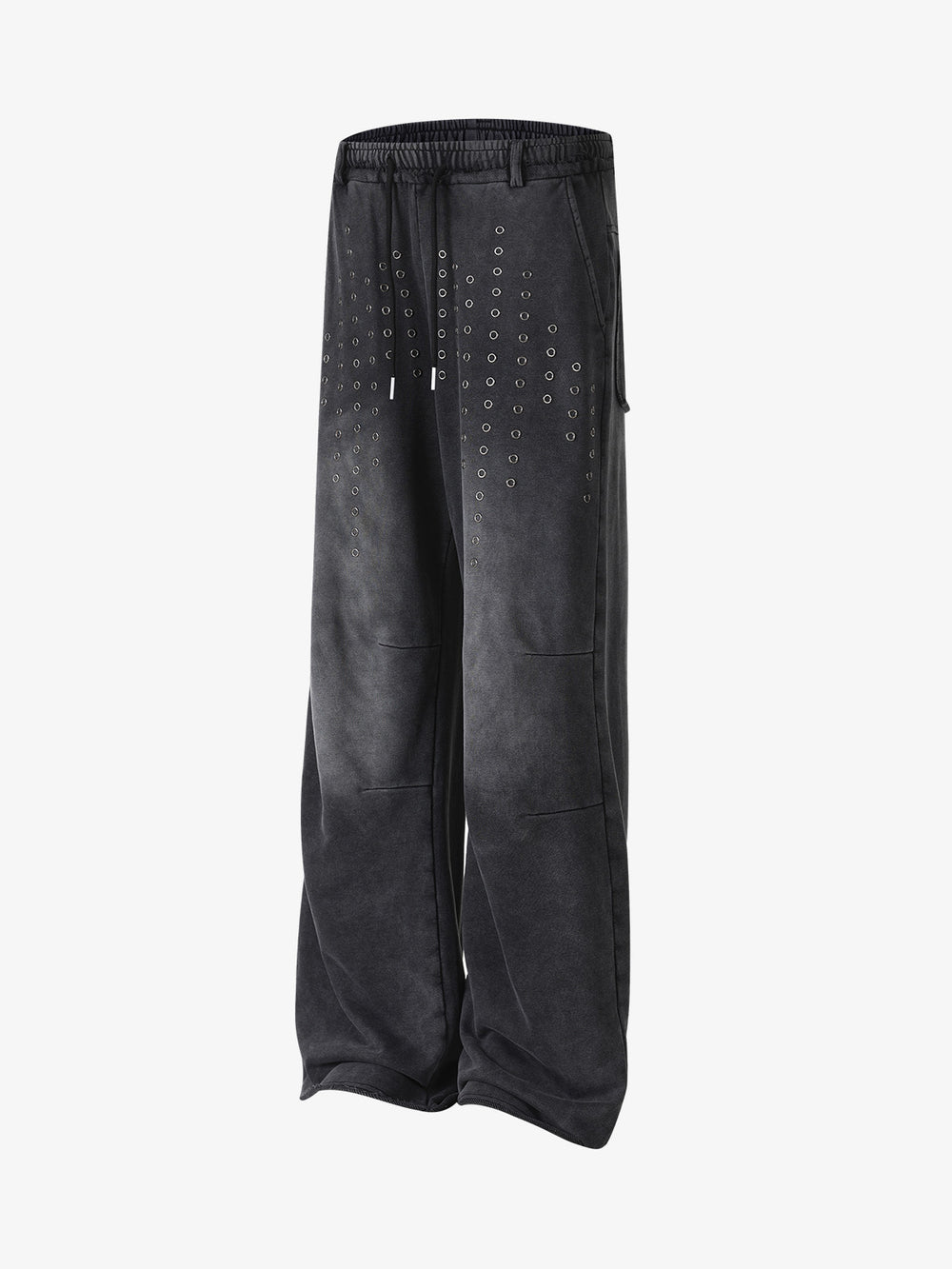 Streetwear-Sweatpants mit Used-Look und Lochstickerei