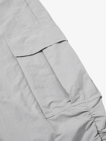 Music Note Print Baggy Nylon Cargo Pants