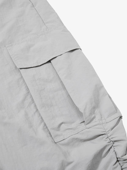 Music Note Print Baggy Nylon Cargo Pants