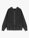 Napoleon Boxy Fit Kapuzenpullover mit Reißverschluss im Used-Look