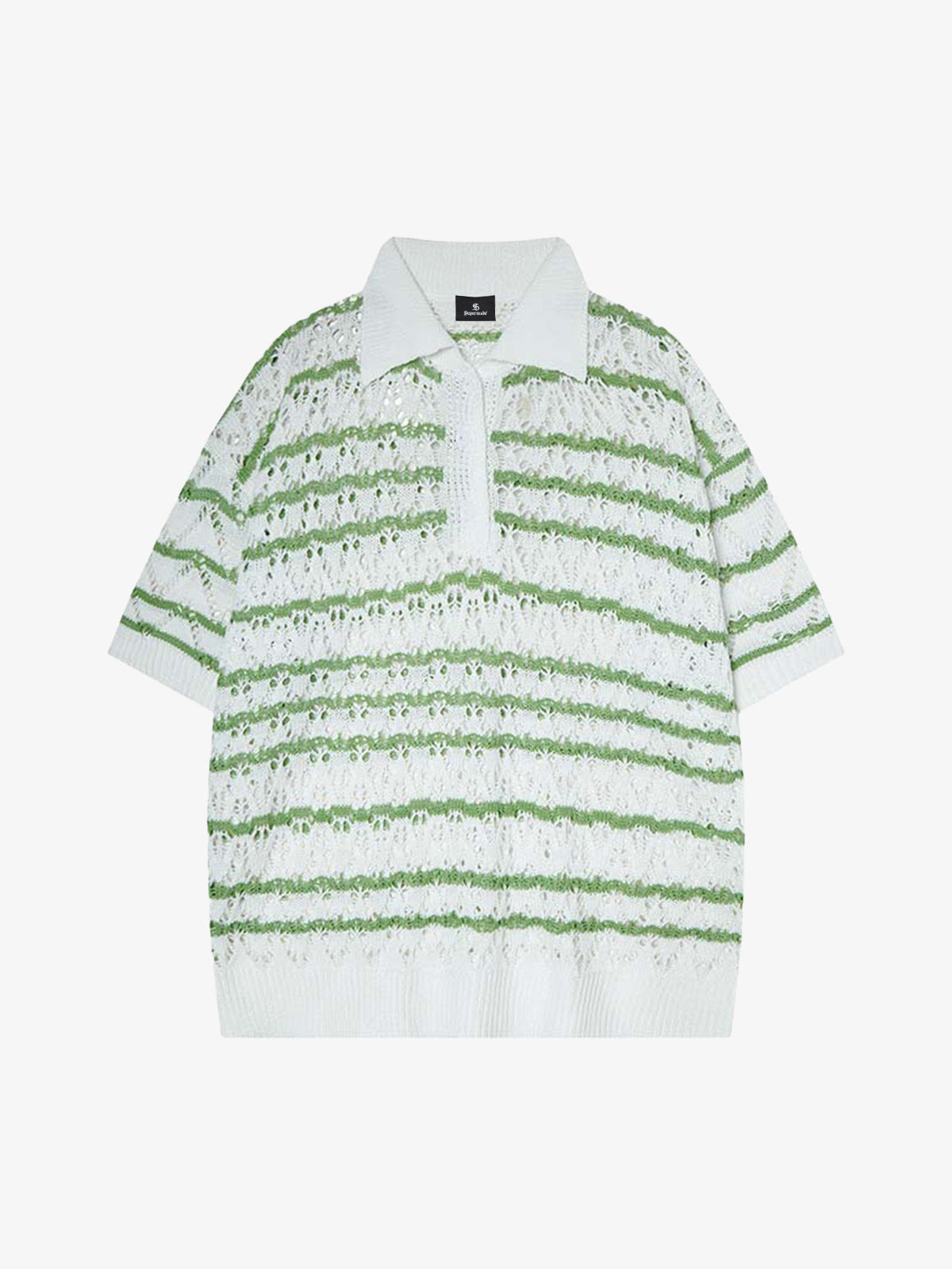 Retro Open-Knit Polo Shirt 