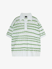 Retro Open-Knit Polo Shirt 