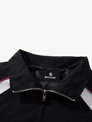 Racing Color Block Logo Graphic Zip Jacket