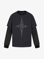 American Retro Street Style Layered Long Sleeve Tee