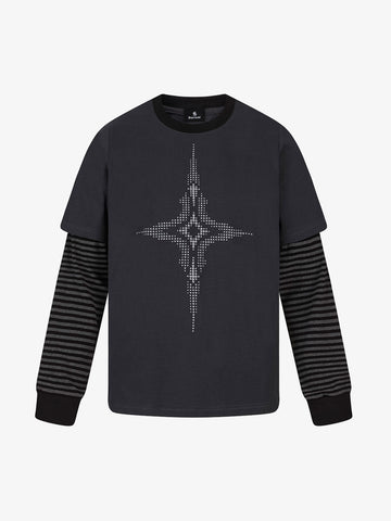 American Retro Street Style Layered Long Sleeve Tee