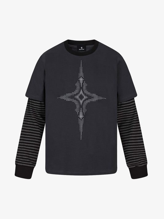 American Retro Street Style Layered Long Sleeve Tee