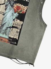 Vintage Liberty Newspaper Sleeveless T-Shirt 