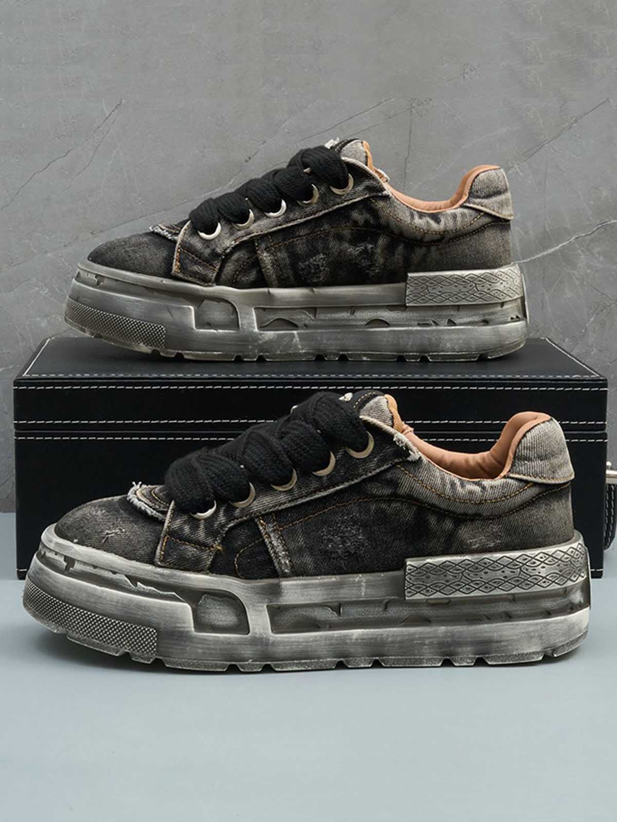 Washed Denim Sneakers