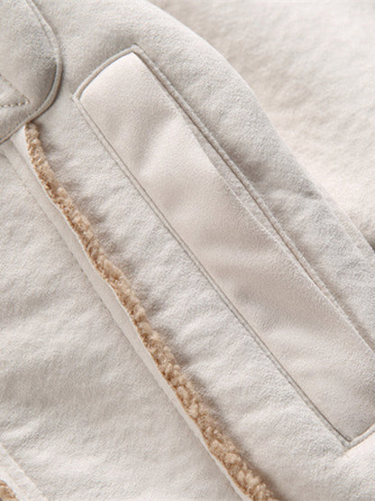 Raw Edge Star Embroidered Fleece Jacket 