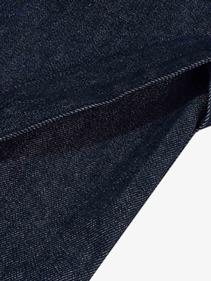 Cotton Denim Men's Oversized Cargo Shorts with Layered Design and Side Pockets 