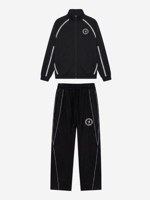 Reflective Stripe Logo Embroidered Tracksuit