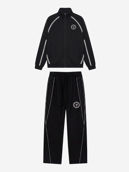 Reflective Stripe Logo Embroidered Tracksuit