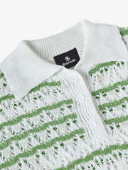 Retro Open-Knit Polo Shirt 