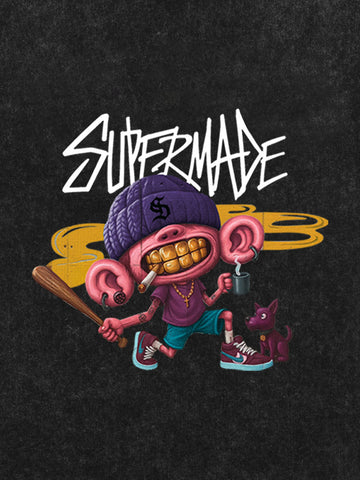 Thesupermade Cartoon Graffiti Trendy Weird Kid T-Shirt 