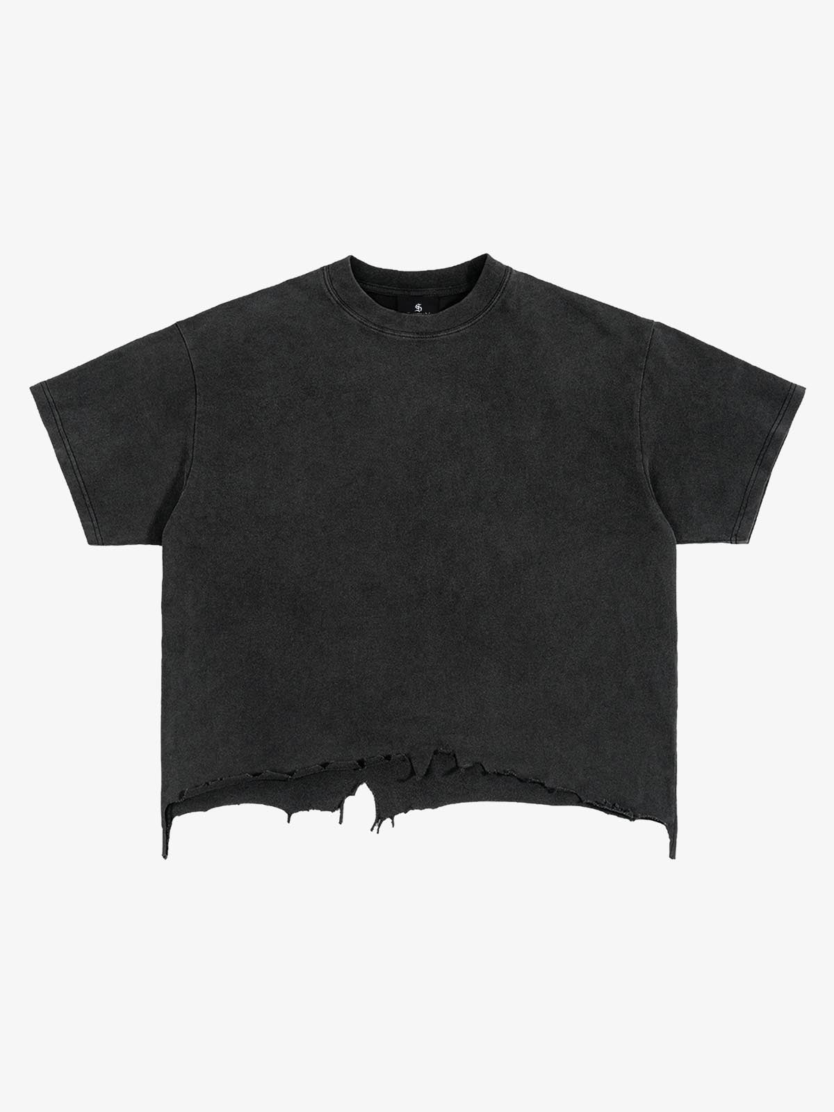 Crop-T-Shirt mit Boxmotiv im Used-Look