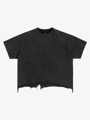 Crop-T-Shirt mit Boxmotiv im Used-Look