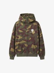 Camo Skull Graphic Zip Hoodie & Wide-Leg Sweatpants Set