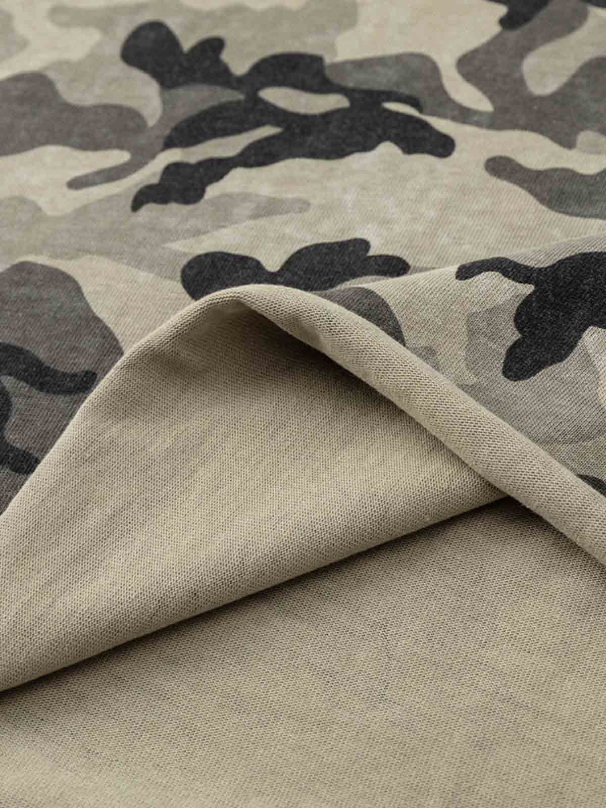 Camo Photo Collage Graphic T Shirt 