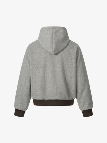 Retro Reversible Fleece Lined Zip-up Hooded Jacket 