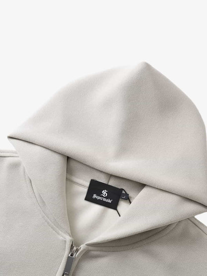 Stylish Hooded Zip-Up Sweatshirt with Unique Sleeve Design 