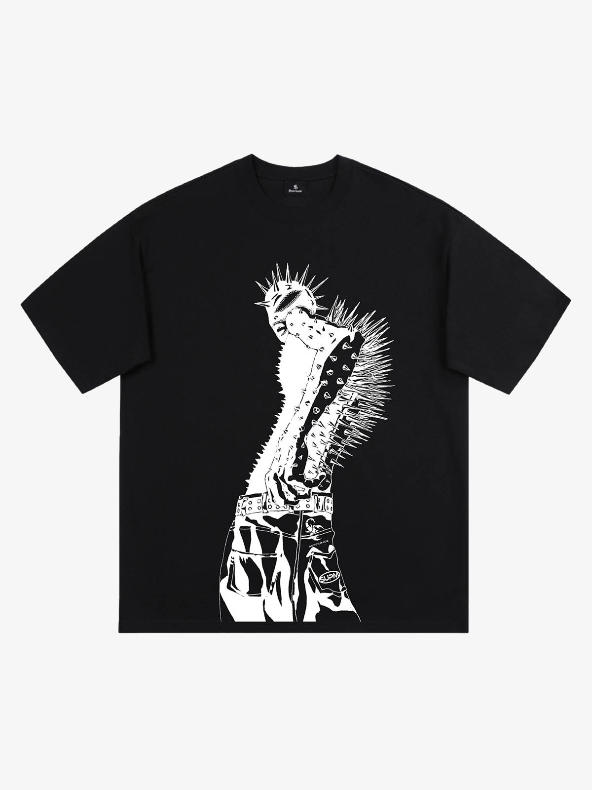 Punk Spiked Graphic T-Shirt 