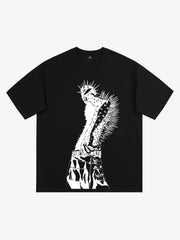 Punk Spiked Graphic T-Shirt 
