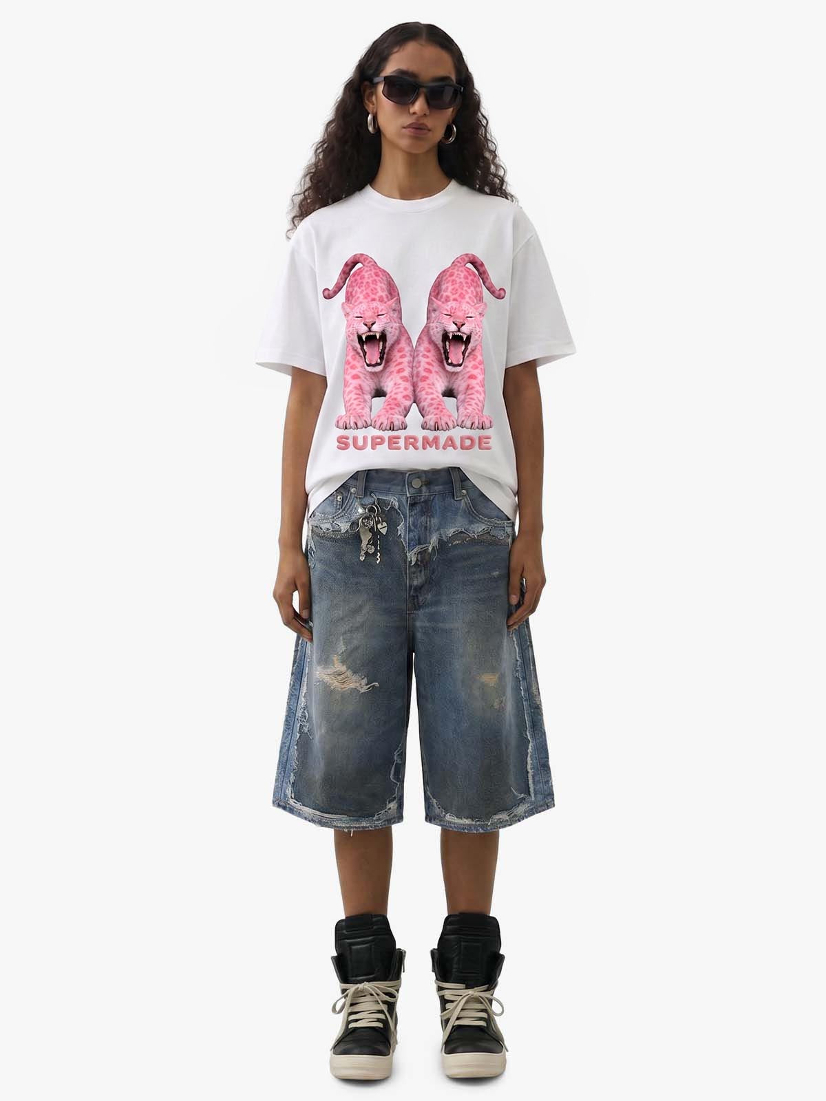 Retro Deconstructed Denim Shorts 
