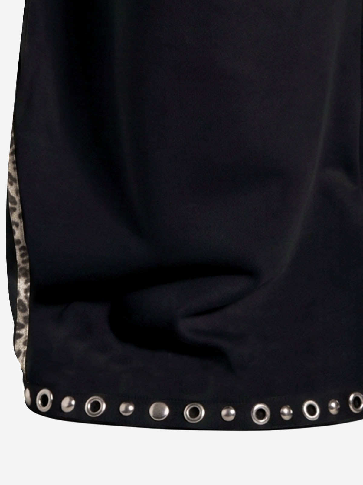 Leopard Stripe Studded Patchwork Casual Pants