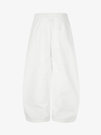 Curved-Seam Striped Baggy Sweatpants