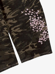 Camo Sakura Embroidered Baggy Jeans