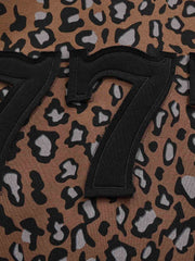 Leopard Patchwork Zip-Up Hoodie